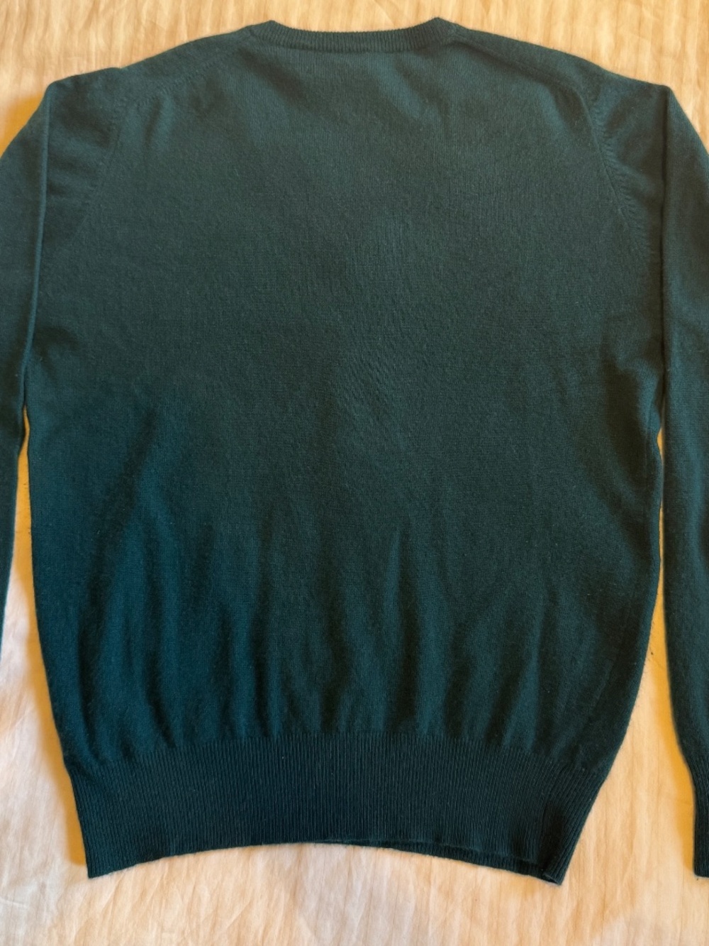 100% Cashmere Scotty McGregors House of Cashmere V-Neck Green Sweater, Size L - Picture 2 of 7